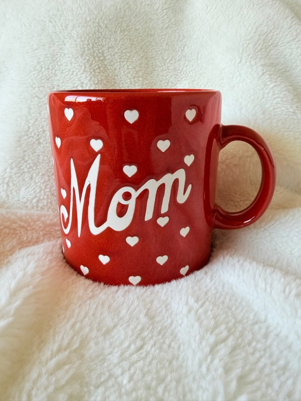 Vintage Waechtersbach Red "Mom" Hearts Ceramic Mug - Spain - Mother's Day